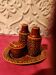 Set of ceramic condiments: salt, pepper, mustard, Connemara Celtic.