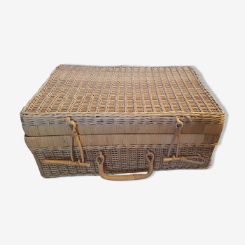 Large Vintage Rattan Suitcase - LPR047