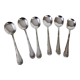 Set of 6 silver metal cream spoons