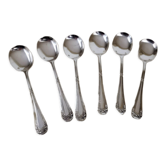 Set of 6 silver metal cream spoons