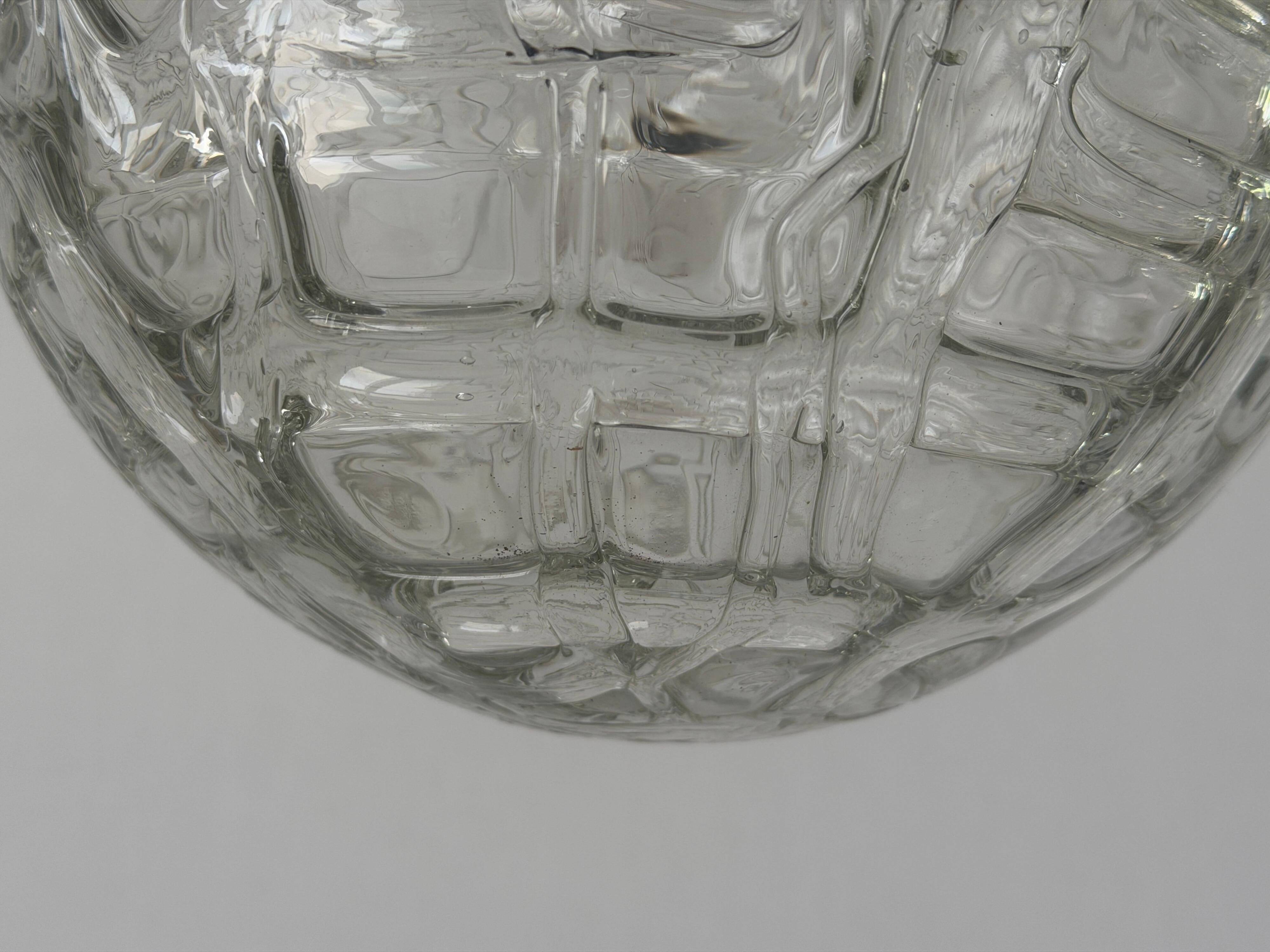 Hanging lamp in hand-blown white glass by Doria Leuchten, 1960s Germany