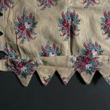 Taie Provence 18e en toile d'indienne crénelée à fanions