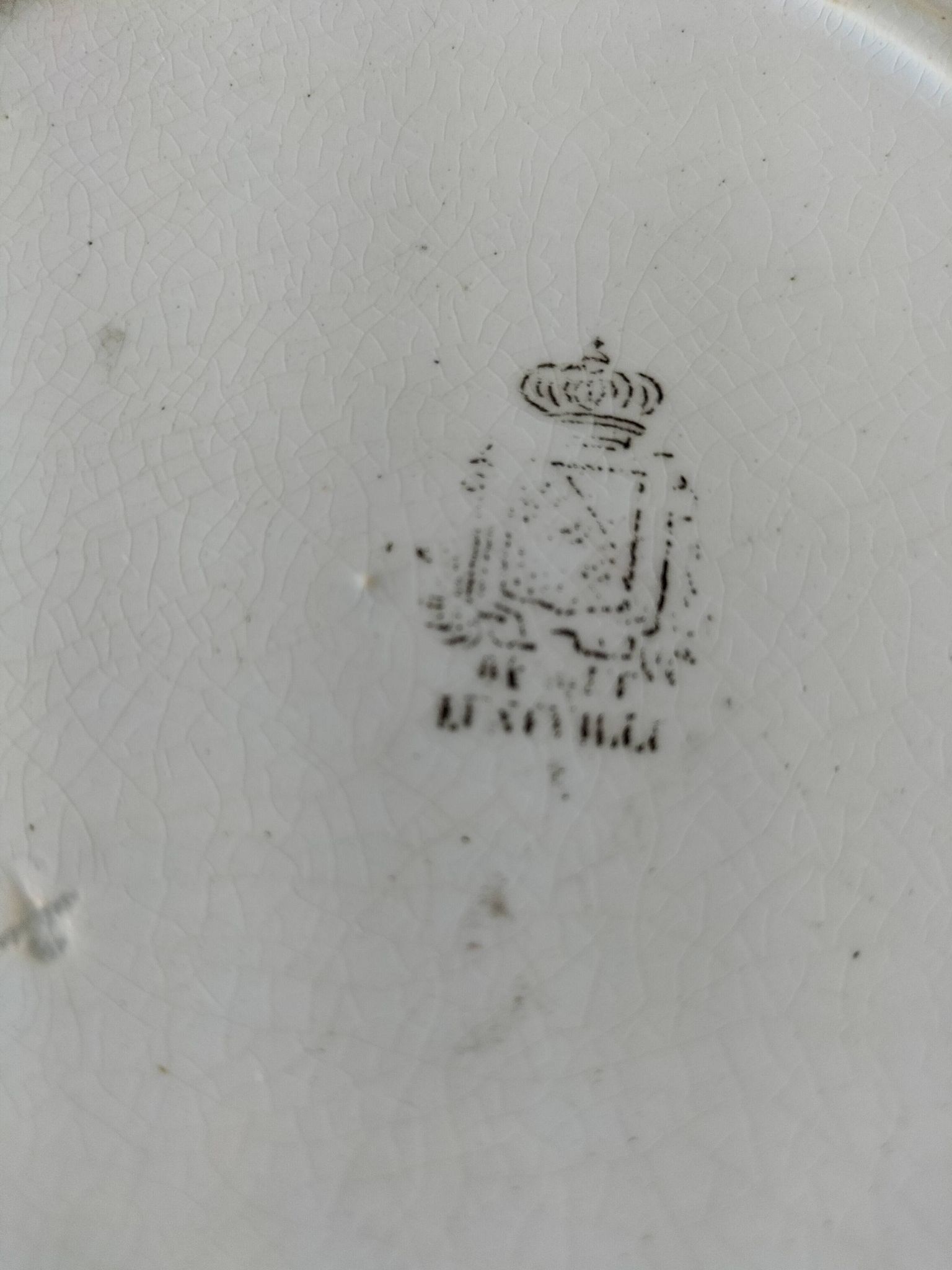 Antique Lunéville plate – floral and insect decoration – circa 1840–1860