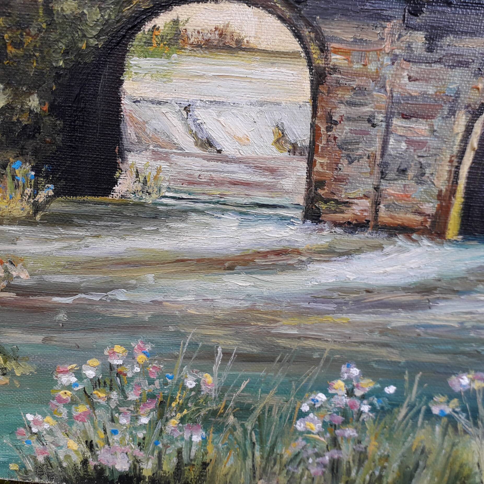 Tableau peinture huile sur toile monument