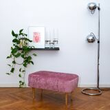 Pink velvet bench