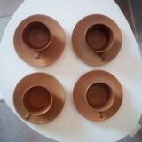Set of 4 cups and under cups in sandstone