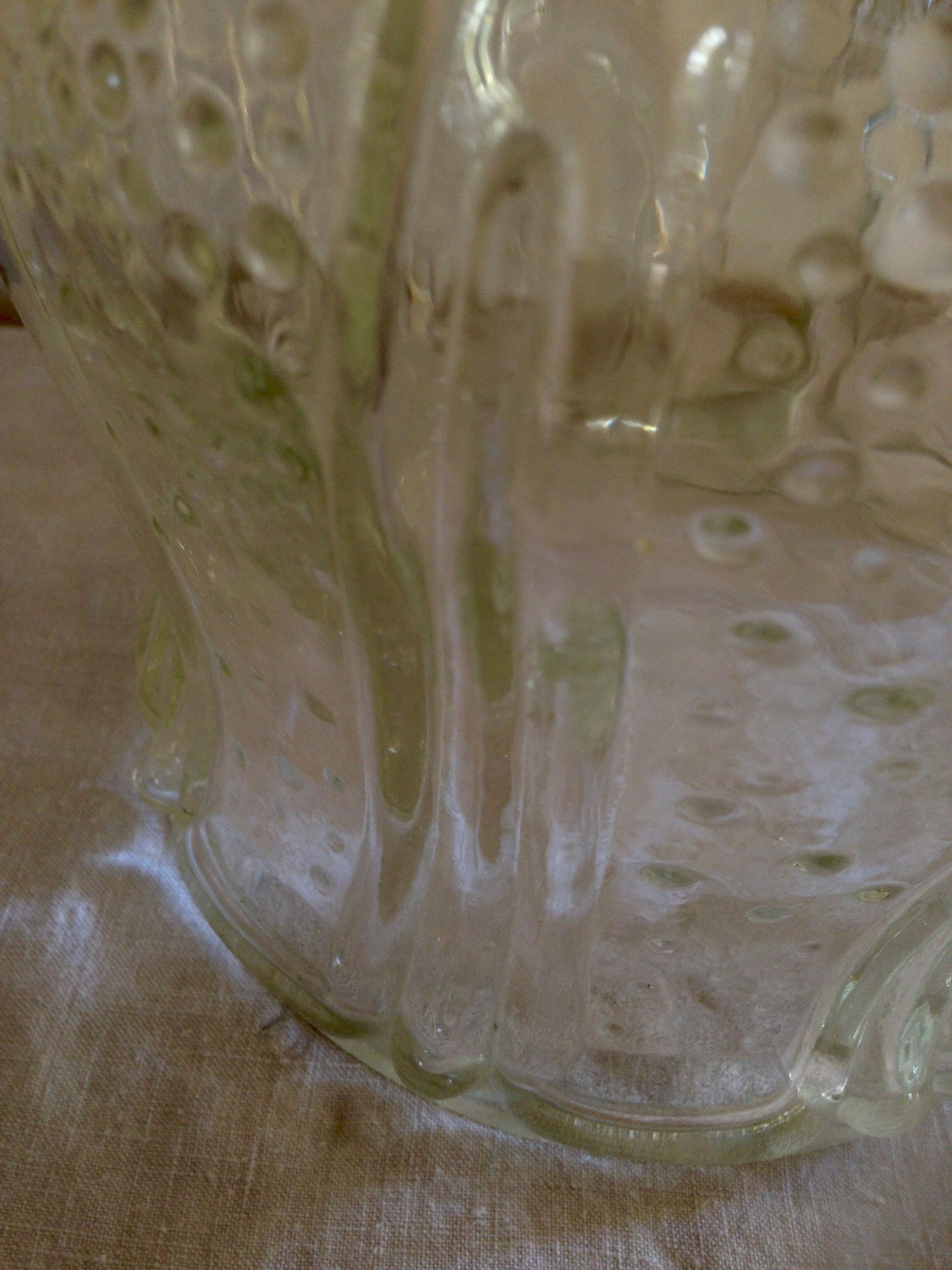 Suspension Tulip glass to relief transparent vintage