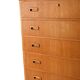 1960s Scandinavian Oak Tallboy with Sculpted Handles