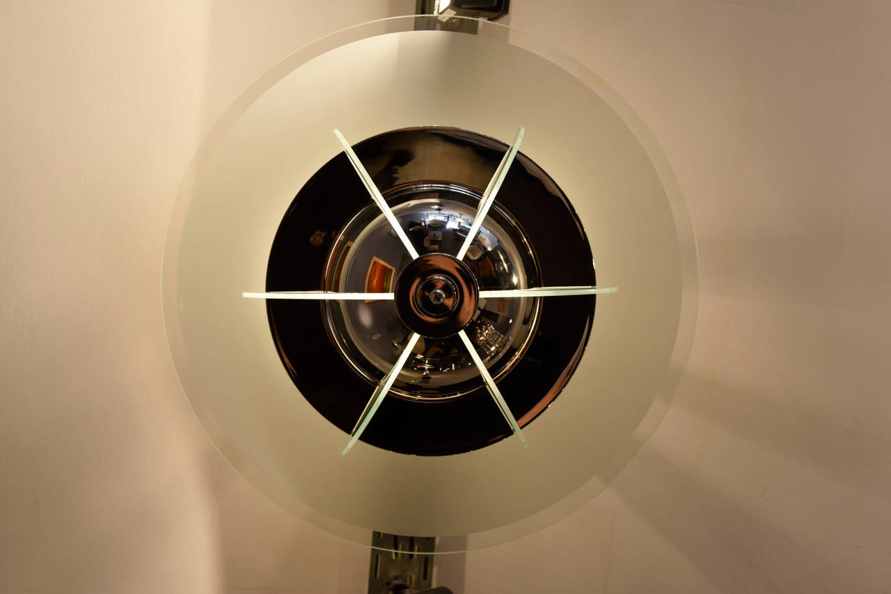 Deco France 1930 s plated nickel chandelier