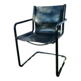 4 fauteuils Matteo Grassi en cuir noir