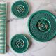 Set of trivets / bottle knife holder barbotine from the 1950s.