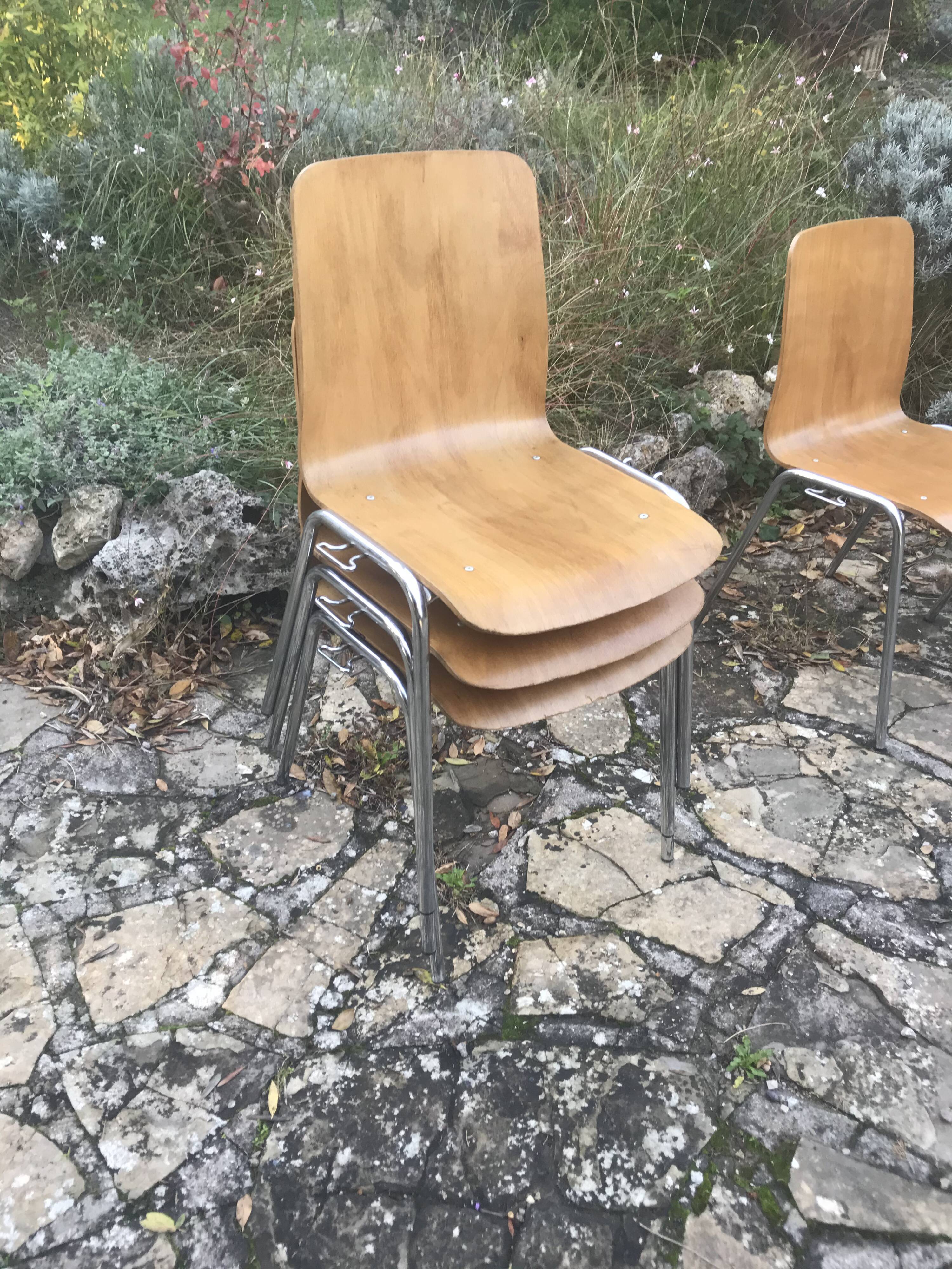 Suite de six chaises circa 1960