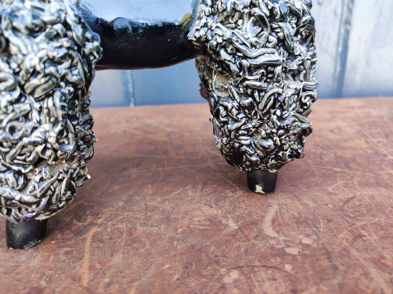 Groomed Poodle in Iridescent Ceramic, 1950