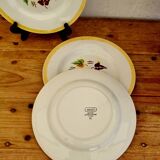 Lot de 3 assiettes plates Digoin Sarreguemines modèle Sirocco