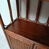 Vintage bamboo bookcase and canning