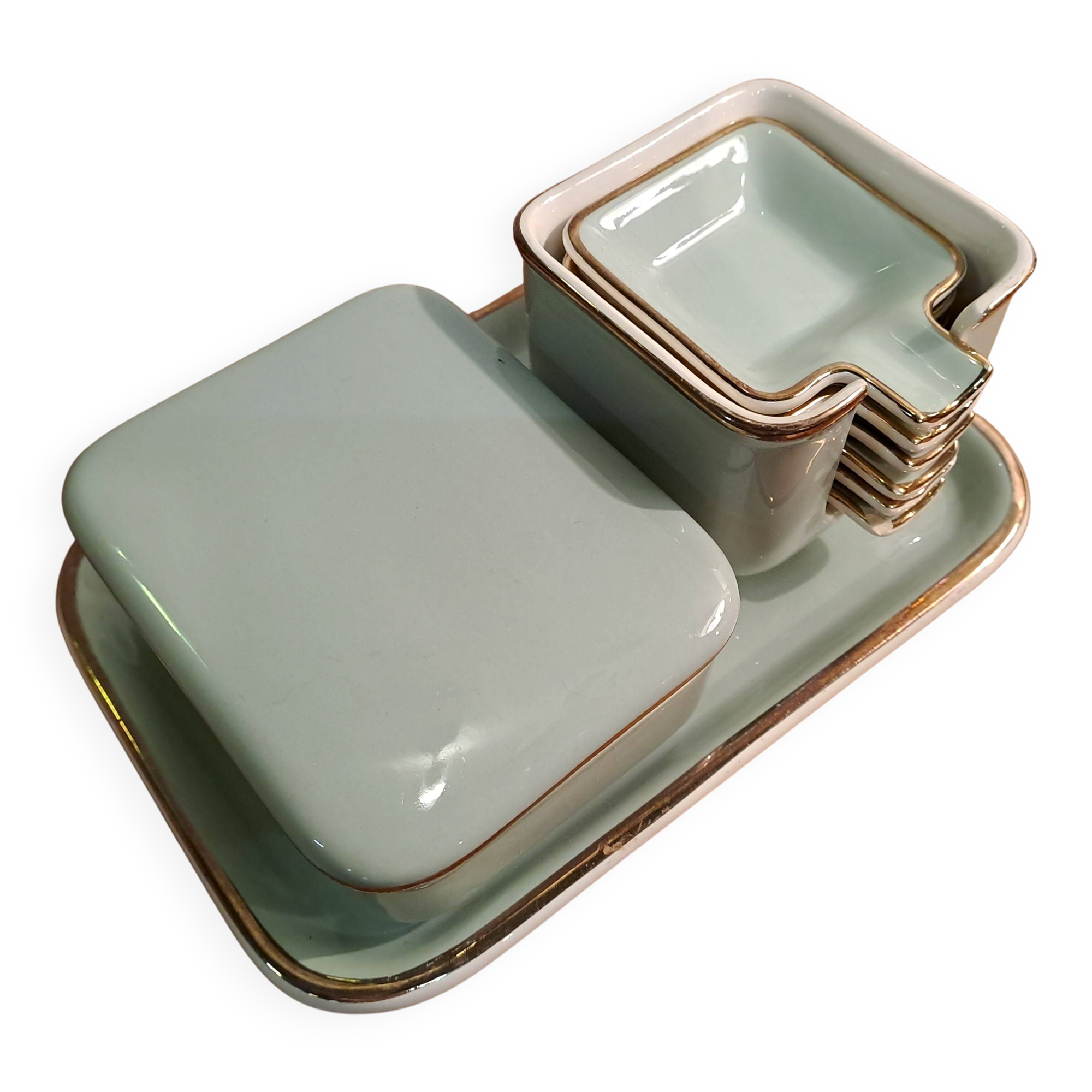 Villeroy and Boch butter dish, Art Deco style 1940s