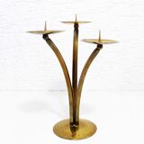Triple brass candle holder