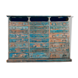 24-drawers patinated wooden workshop furniture