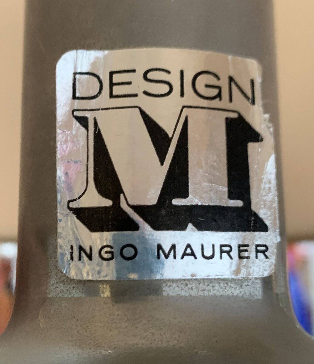 Floor or table lamp in German glass and synthetic cork in M Design style by Ingo Maurer, 1960s.