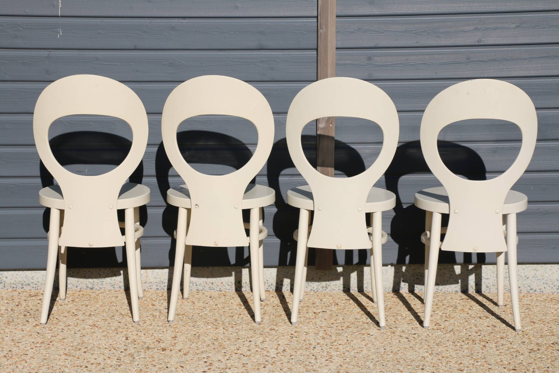 4 BAUMANN white seagull chairs