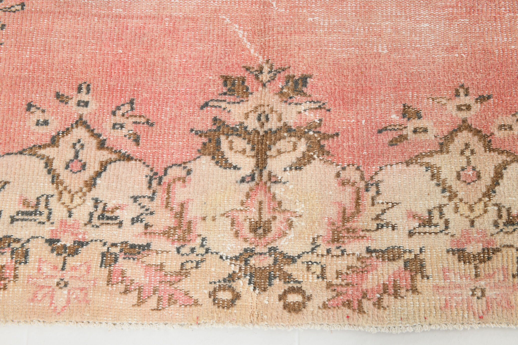 5x10 pink and beige classic turkish rug, 291x163cm
