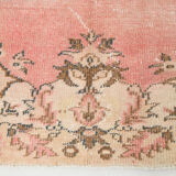 5x10 pink and beige classic turkish rug, 291x163cm