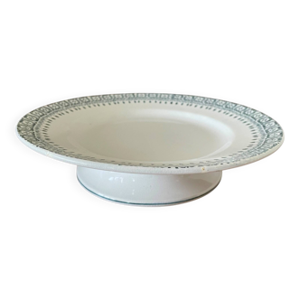 Antique mignardise dish on a pedestal in Saint-Amand earthenware (Nord)