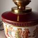 Florentine lamp in burgundy and gold porcelain signed Num 19