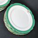 Paris porcelain set of 6 flat plates and 6 deep plates with JC gold monogram.