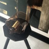 Plexiglass wall light / brass details, 1970s design