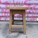3 vintage square wooden stools