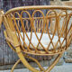 Rattan and bamboo cradle, vintage, 60s
