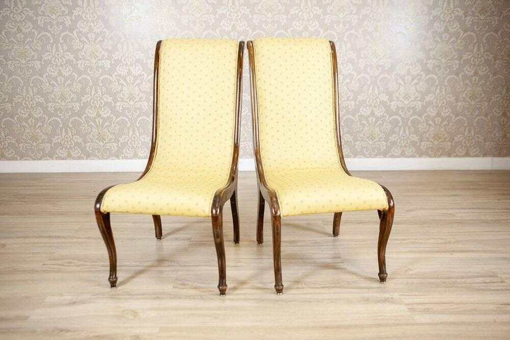 Yellow Swan Armchairs, 1890s, Set of 2