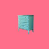 Vintage mint green chest of drawers 1950