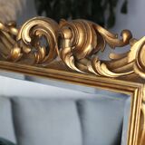 Miroir doré sculpté exceptionnel 92x128 bois