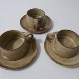 3 stoneware cups