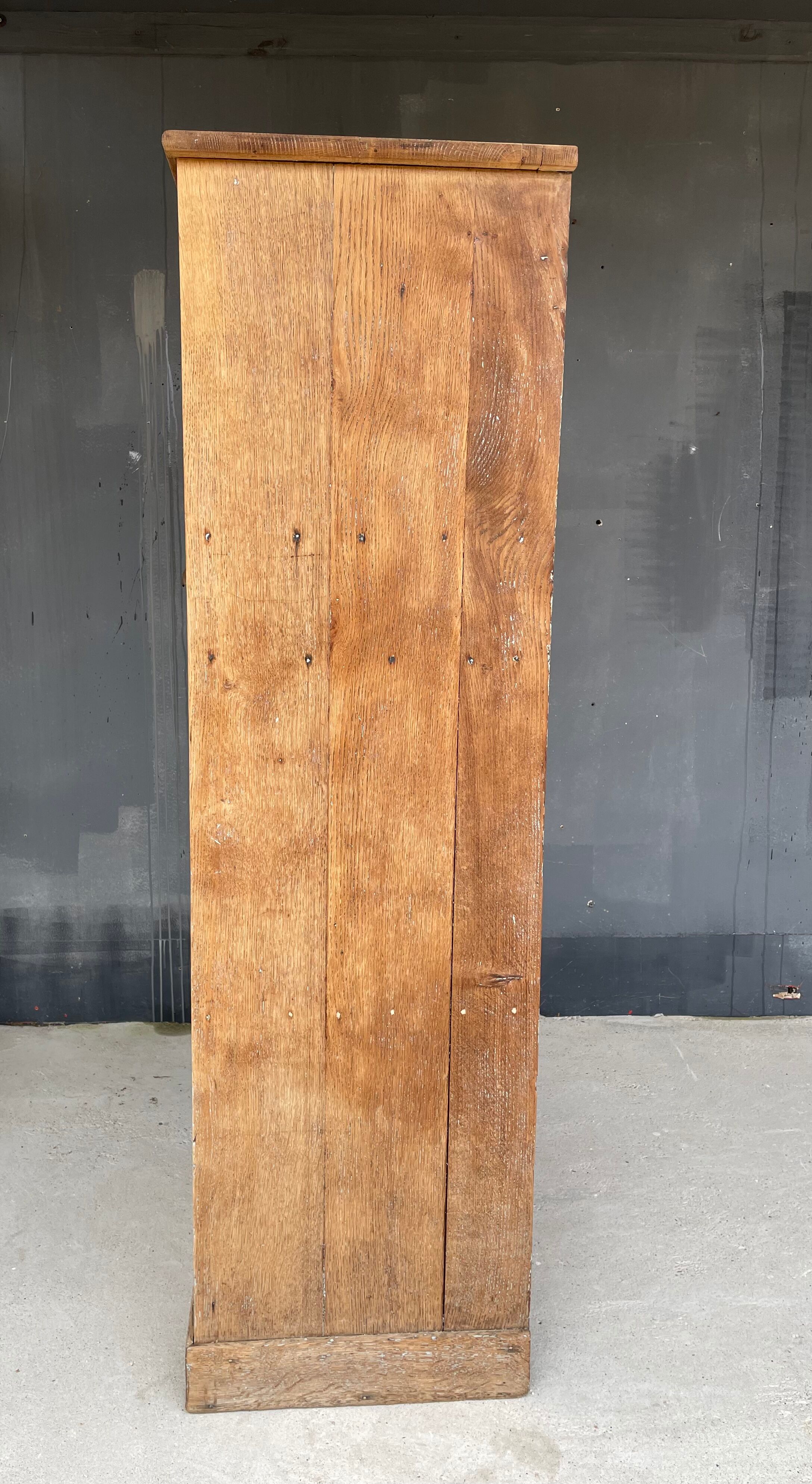 Antique solid oak showcase