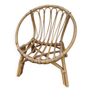Fauteuil coquille en - osier