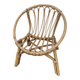 Rattan shell chair for children