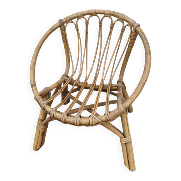 Rattan shell chair for children