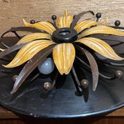 Plafonnier floral metal  années 70/80
