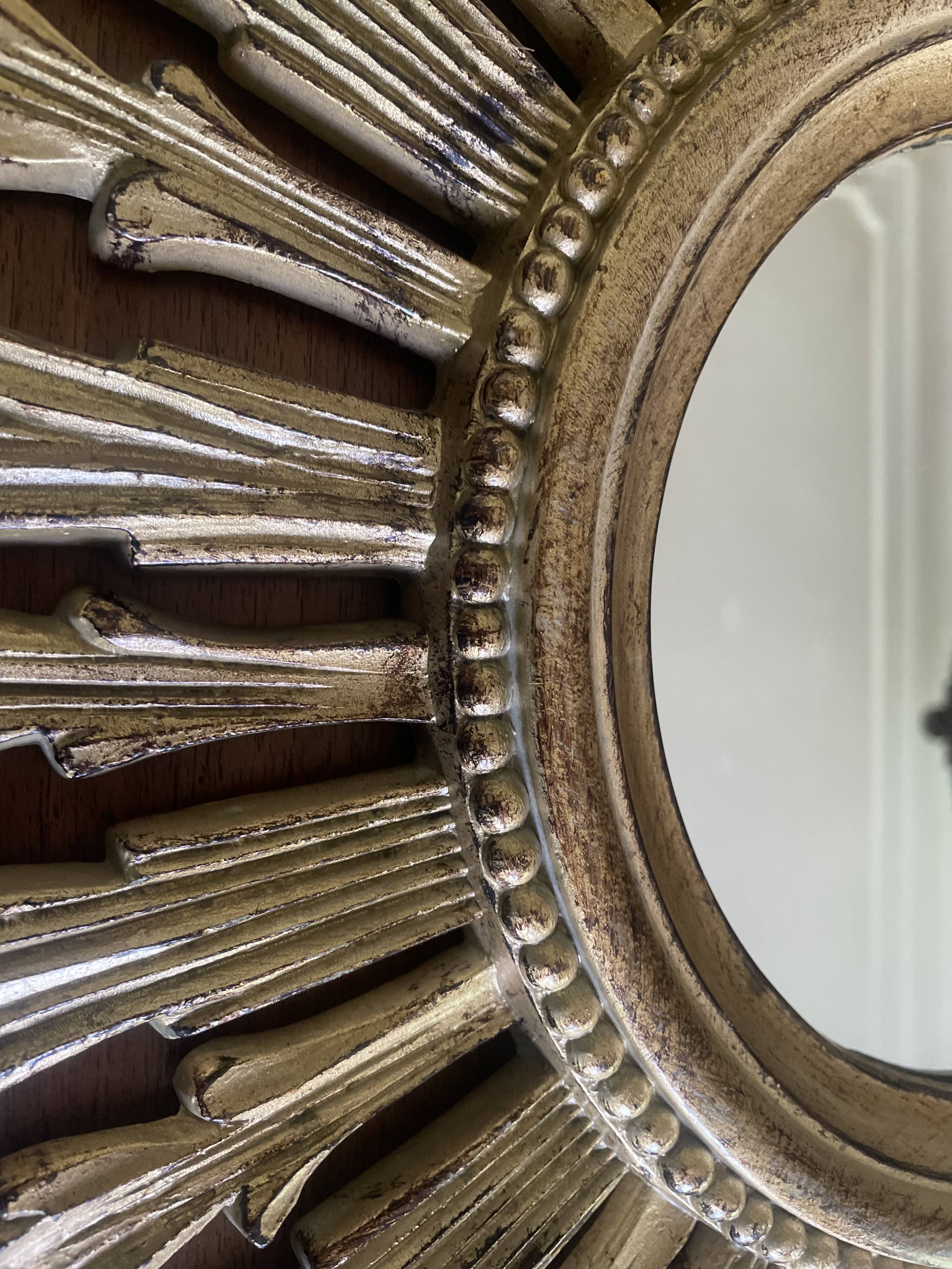 70'S golden resin sun mirror