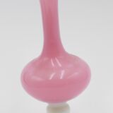 Pink and white opaline vase