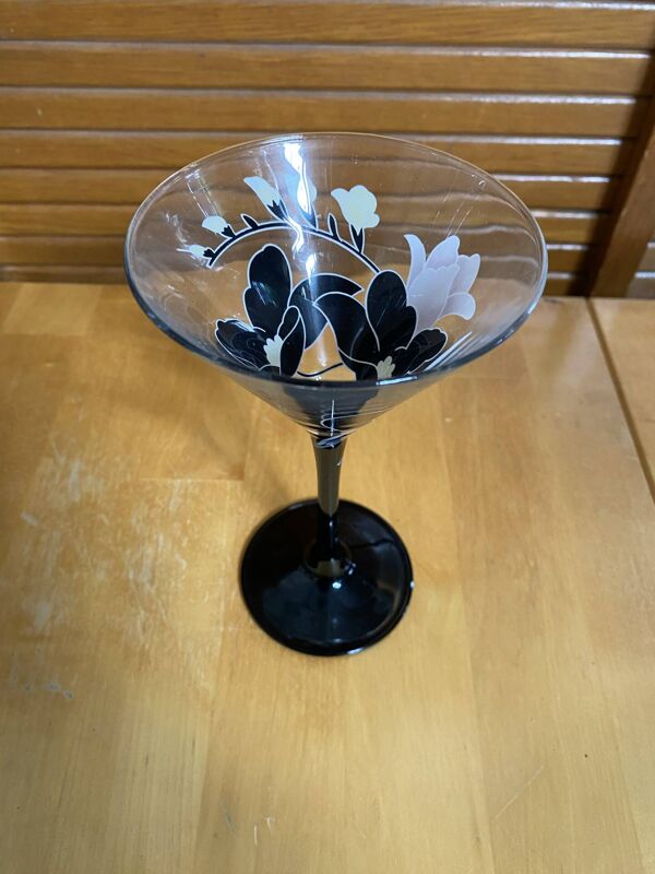 Série 8 coupes champagne luminarc domino anaïs verre moulé vintage #e