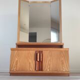 Vintage chest of drawers with triptych mirror, 60's