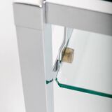 Petite table basse en chrome et verre, années 70