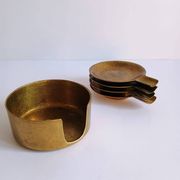 Lot de 4 cendriers gigognes laiton vintage