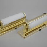 Set of Two Functionalist Brass Wall Lights, 1930s, Restored
