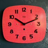 Vintage formica clock silent wall clock "red odo"