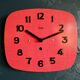 Vintage formica clock silent wall clock "red odo"